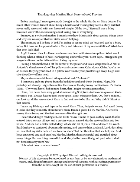 Thanksgiving Martha: Short Story (eBook)